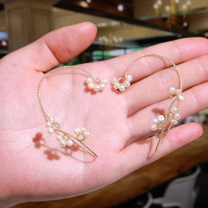 Exquisite Imitation Pearl Flower Winding Non-pierced Ear Bone Clip
