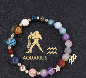 Twelve Constellation Constellation Bracelet Natural Stone Cut Color