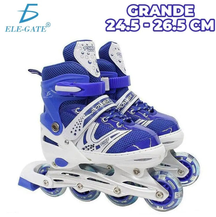 Adjustable Inline Skates 6 Wheels With Protective Kit For Kids Size L