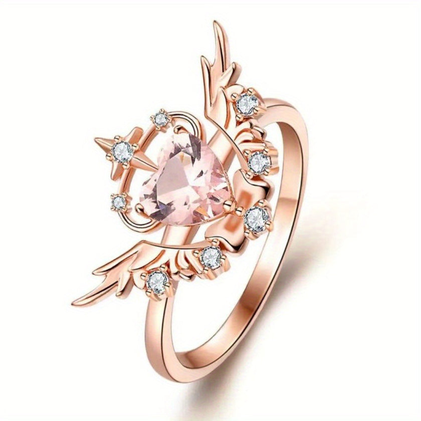 Light Extravagant Love Heart Zircon Ring For Women