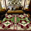 European Style Jihe Print Carpet Bedroom Living Room