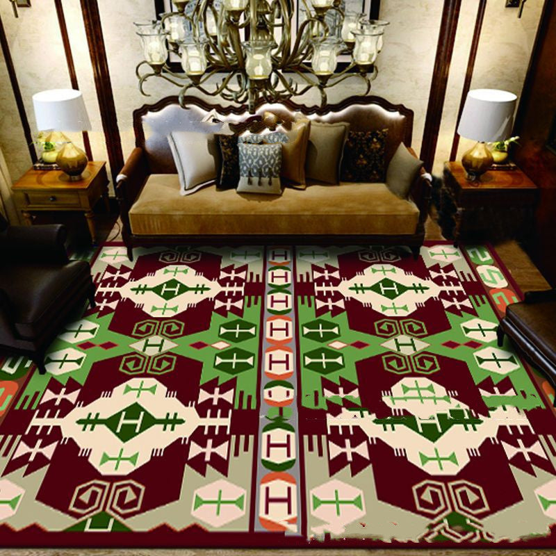European Style Jihe Print Carpet Bedroom Living Room