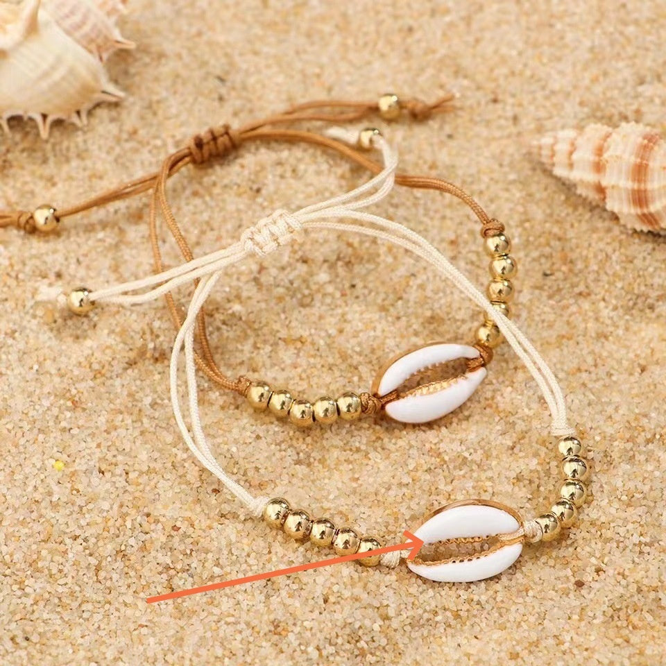 Personalized Creative Alloy Shell Hawaiian Style Casual Bracelet Shell Woven Bracelet