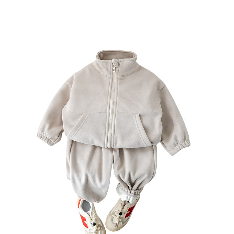Sports Zipper Coat Children's Two-piece Suit