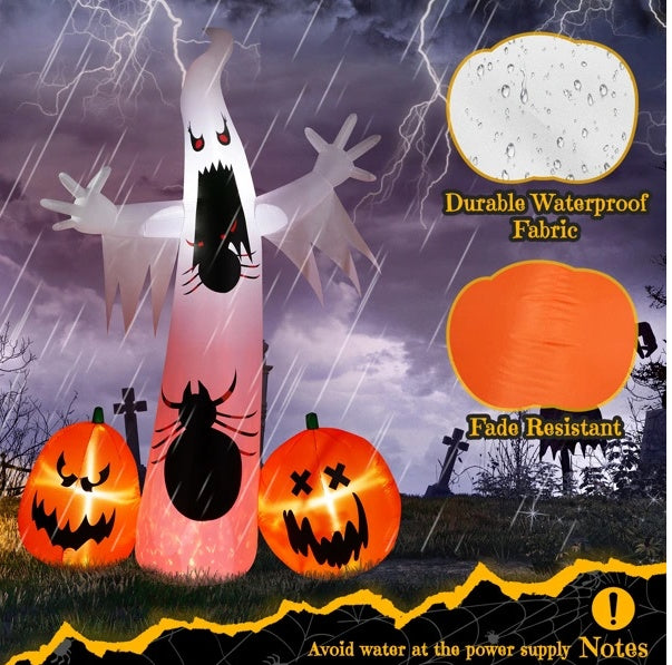 11.8 FT Halloween Inflatables Ghost Spider Pumpkin Outdoor Decorations