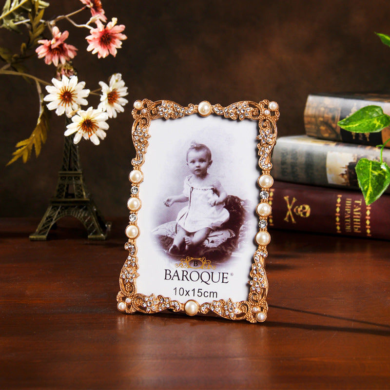 Creative Enamel Colored Metal Photo Frame With Flower And Bird Photo Frame