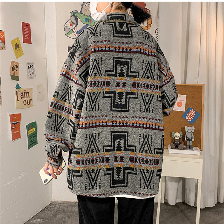 Style Poster Wall Loose Woolen Coat Plus Size Men