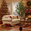 6FT Artificial Tree Indoor Decor Faux Potted Plant With Natural Look Leaves For Home Living Room Bedroom Office Easy Assembly