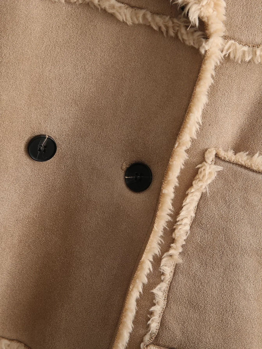 Personality Stitching Fleece Coat Coat Autumn And Winter Women's