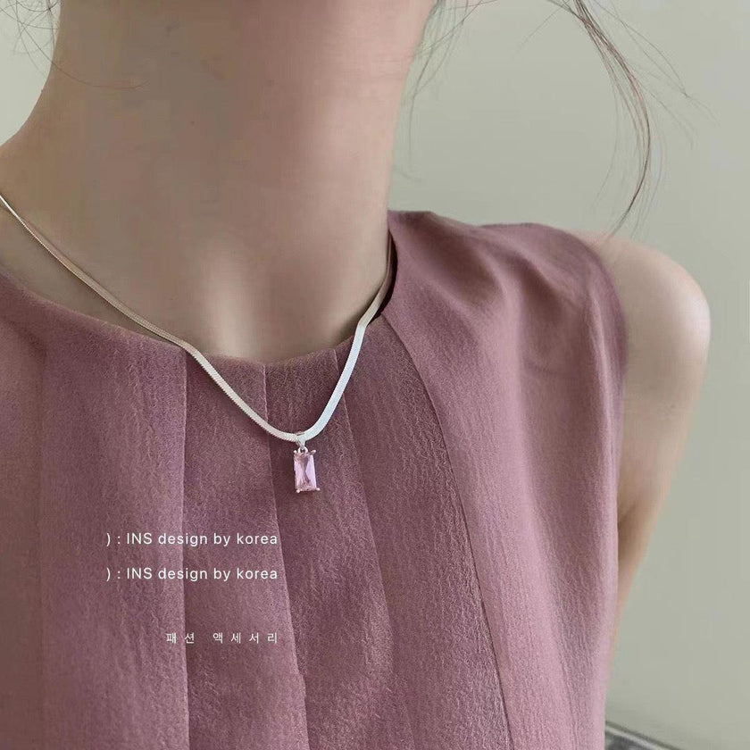 Ins Girl Special-interest Design Color Rhinestone Snake Bones Chain