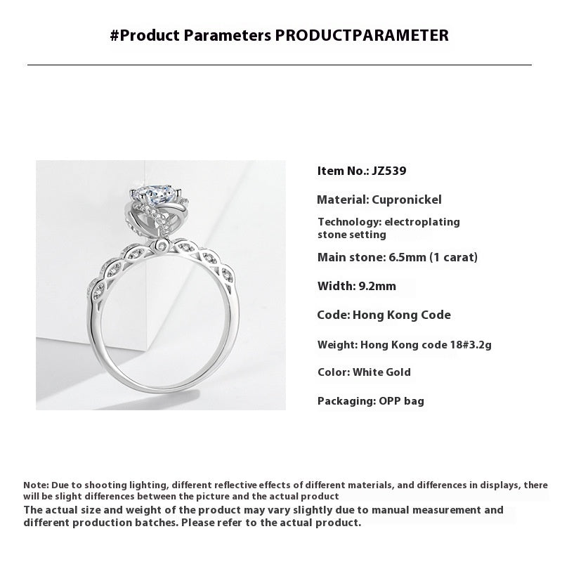 Bud 1 Karat Rhinestone Ring Women