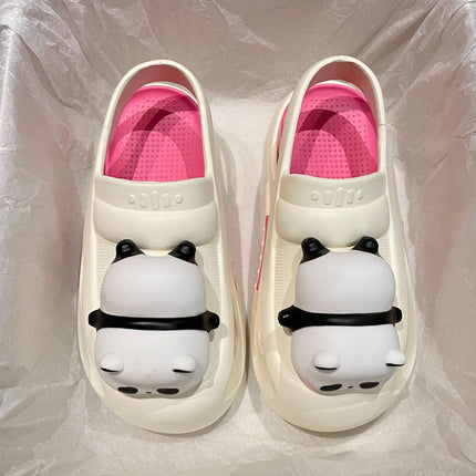 Cute Slipper With Panda Lamp Summer Sandales Femme Light Funny Woman Slippers Shoes Women