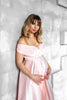 Maternity Photography Clothing V-neck Low-cut Slit Belted Long Skirt
