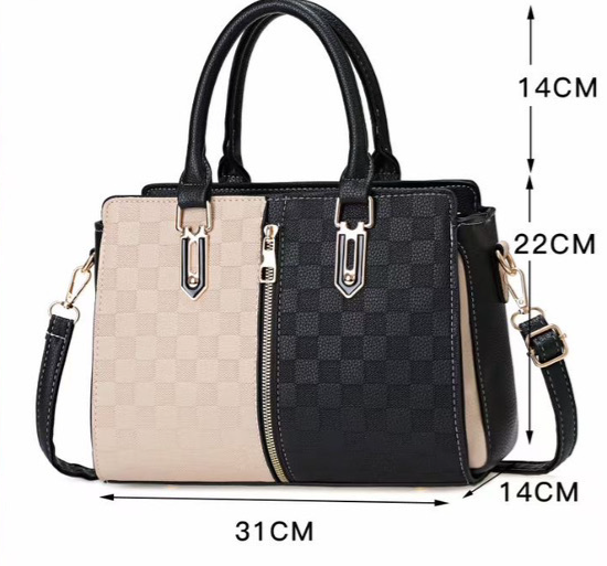 Stitching Embossed Texture Large Capacity Shoulder Messenger Bag