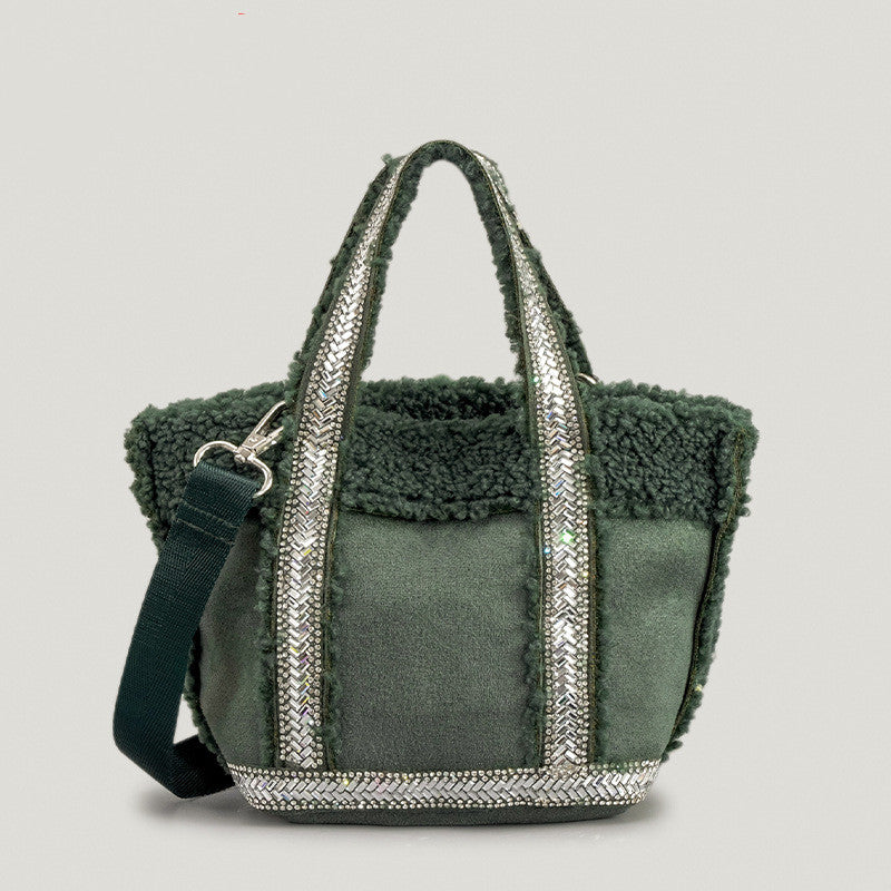 Woolen Bucket Bag Female Special-interest Design