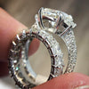 Zircon Row Diamond-studded Ring Sterling Silver For Men And Women
