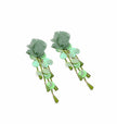 Women's Exaggerated Flower Tassel Earrings Long Sequins