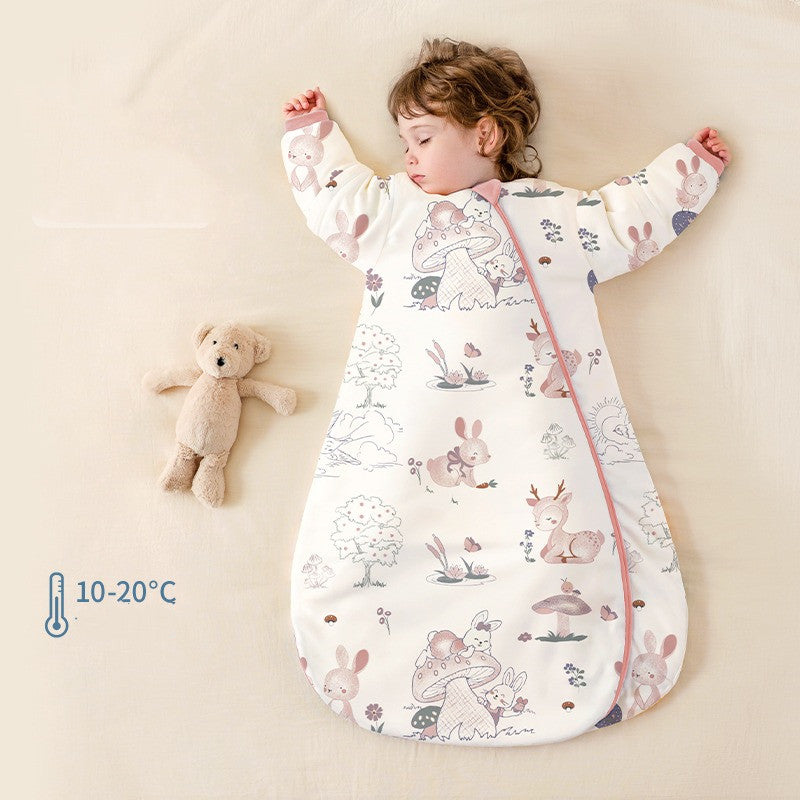 Baby Sleeping Bag With Thermostatic Cotton One-piece Anti-kick