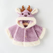 Thick Hooded Cape Coat Thermal Furry Clothes Small Antlers