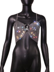 Popular Rhinestone Grid Super Shiny Top Vest
