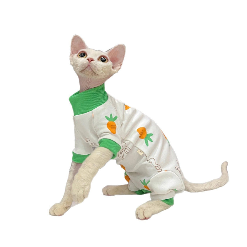 Spring And Autumn Hairless Cat All-inclusive Anti-lint Sleeved Cat Clothes