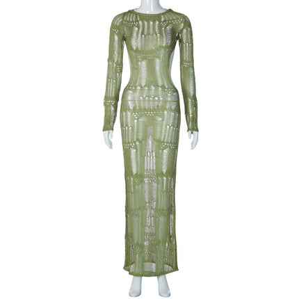 Elegant Long Woolen Dress Women