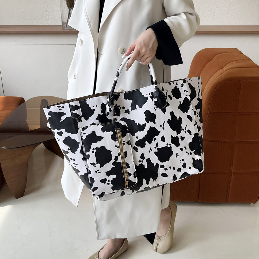 New Genuine Leather Simple And Personalized Tote Mother Handheld Women's Bag