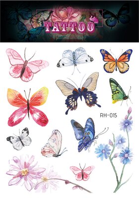 Waterproof Glitter Butterfly Tattoo Stick Gradient Tattoo