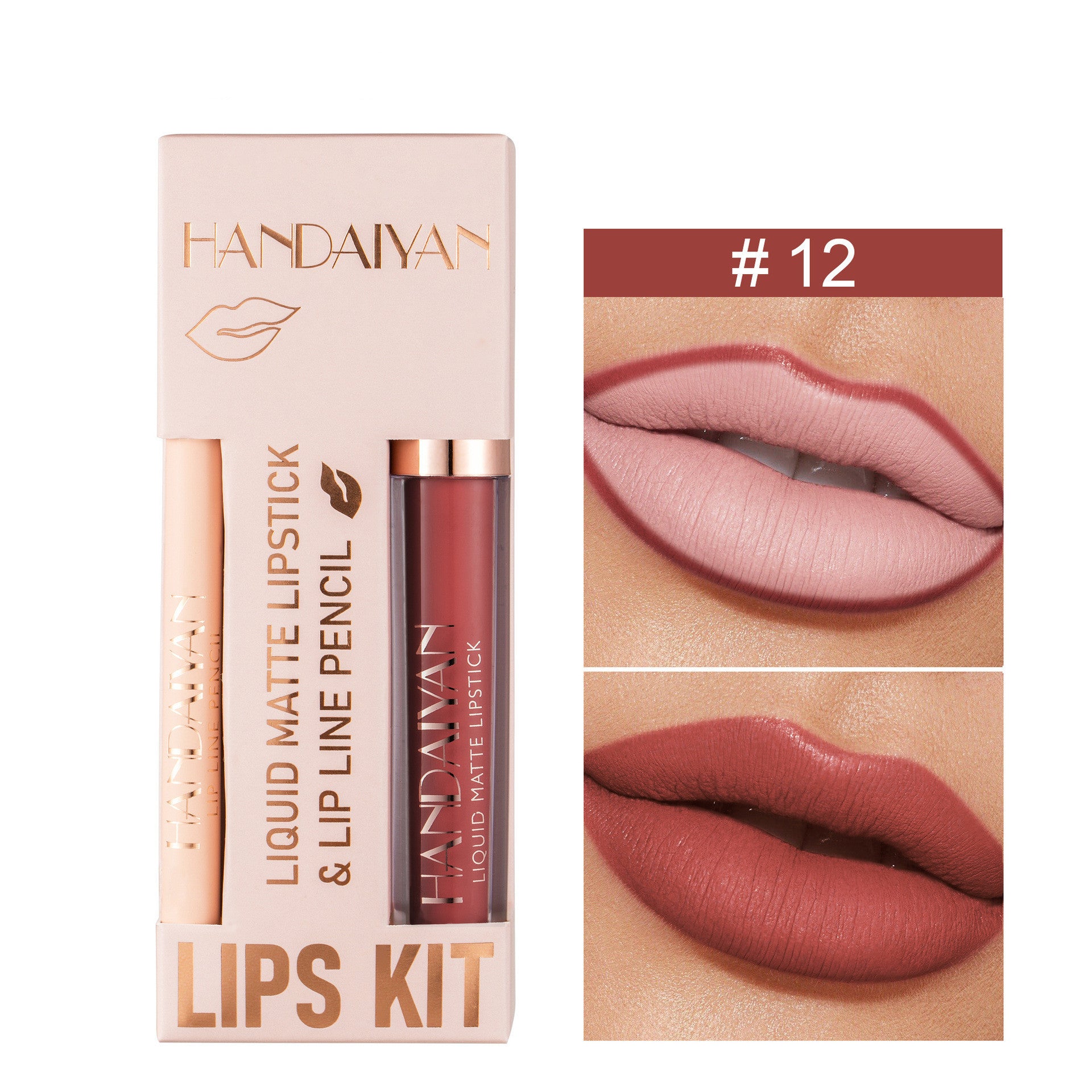 Liner Lip Glaze Set Waterproof No Stain On Cup Velvet Matte Lipstick
