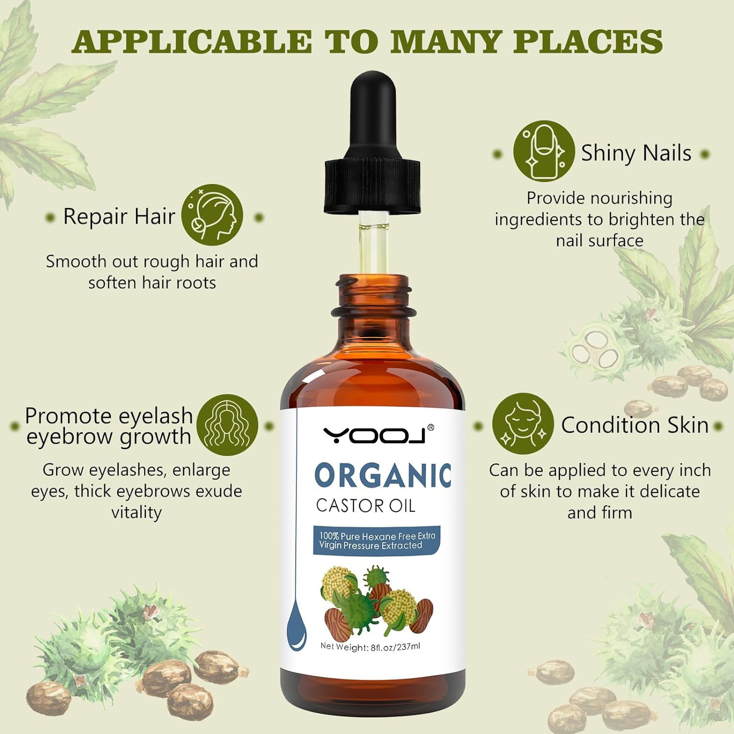 Eyelash Eyebrow Hair Improvement Castor Oil
