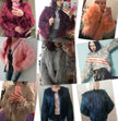 ladies fur coat long-sleeved women drift coat jacket wool coat V word collar