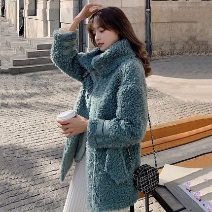 Autumn And Winter Mid-length Fur Fur One Coat