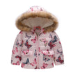 Printed hooded padded children's coat