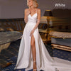 Simple Satin A-line Wedding Dress Spaghetti Straps
