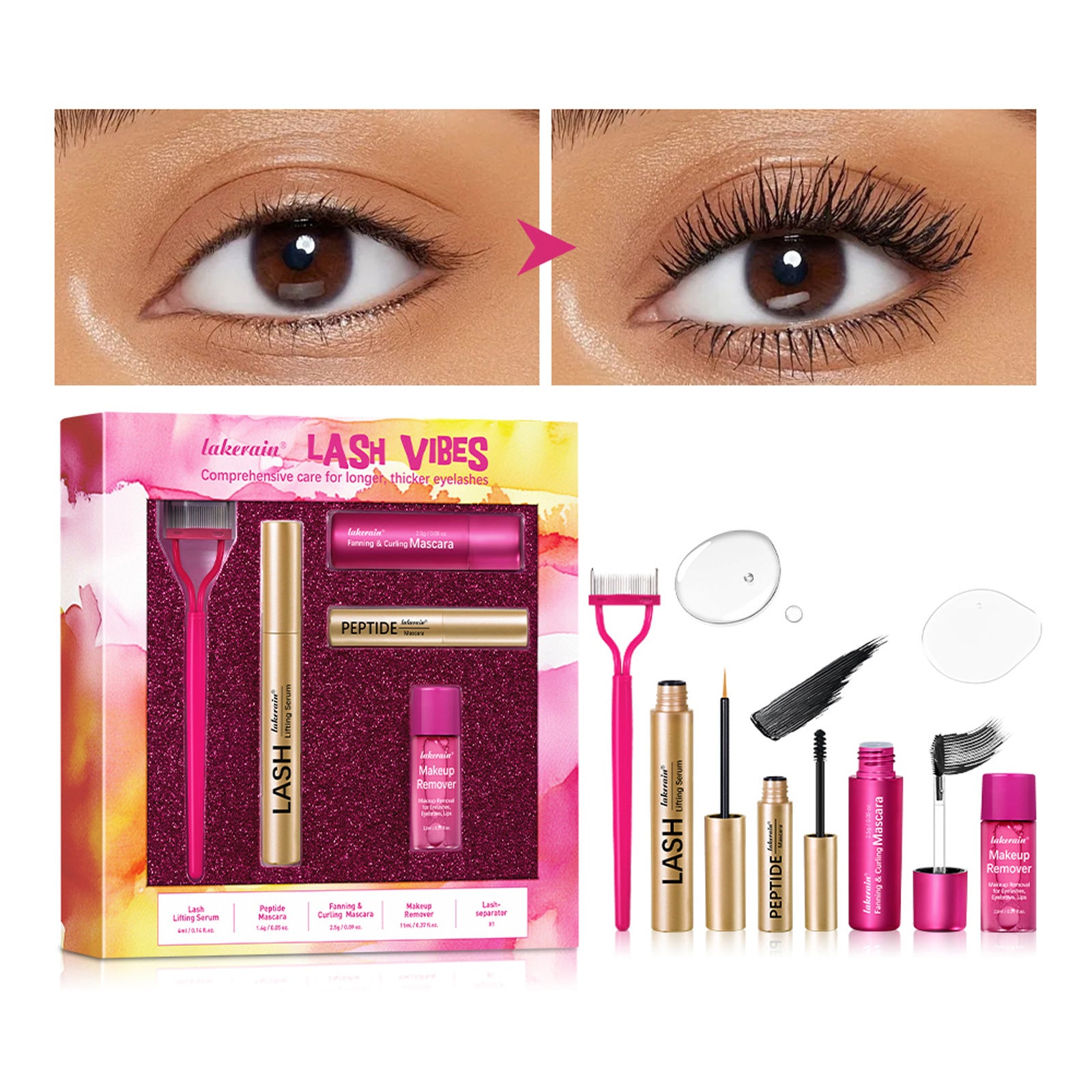 Long Curling Eyelash Peptide Mascara Eye And Lip Cleansing Water Suit