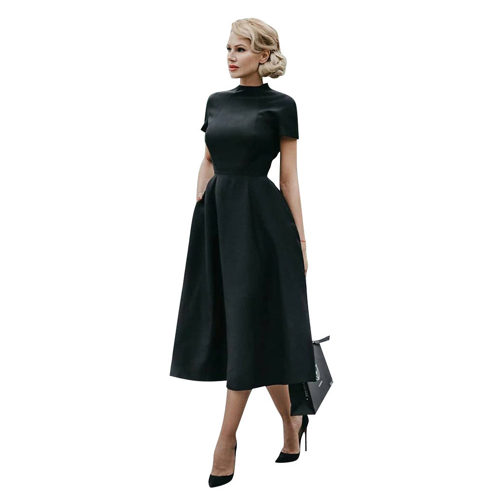 Black short sleeve women's dress