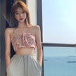 Lace-up tube top