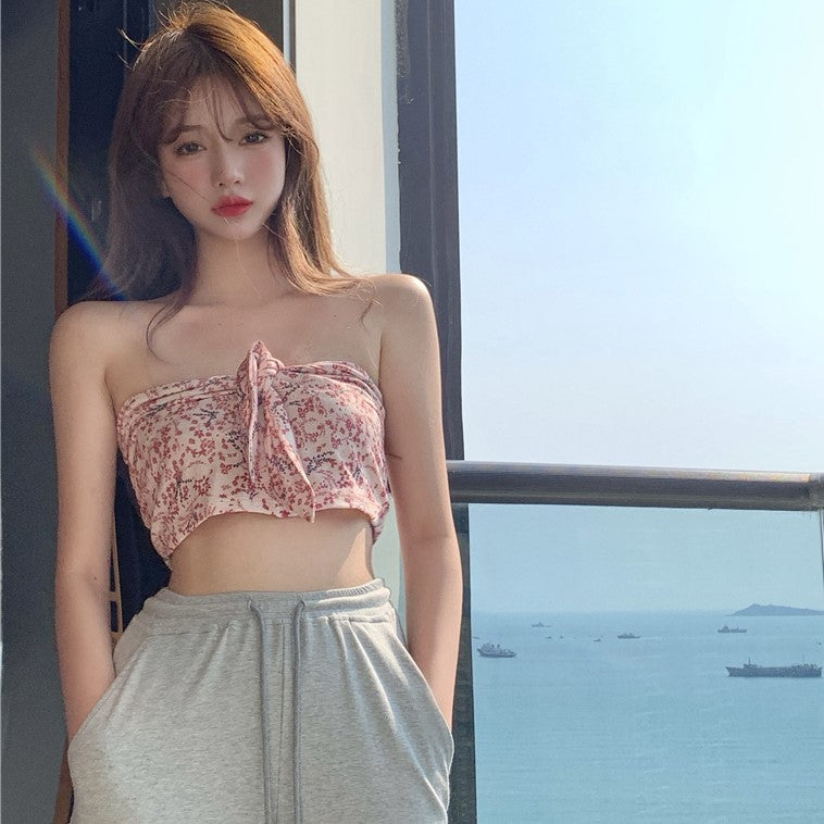 Lace-up tube top