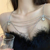 Vintage Exotic Style Rhinestone Chest Chain Necklace