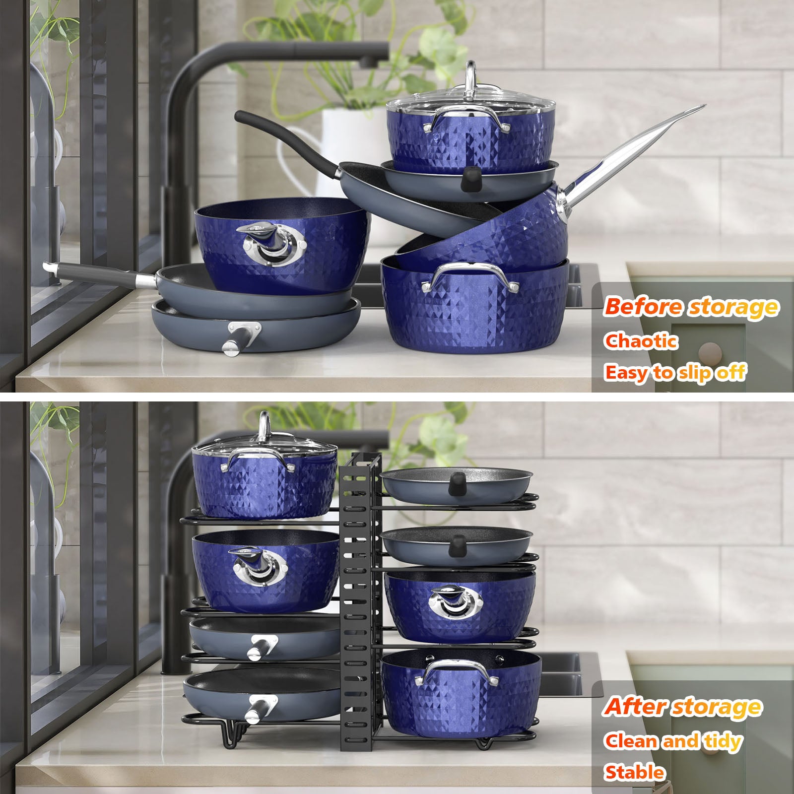 Pot And Pan Organizer,  8 Tier Pot Racks