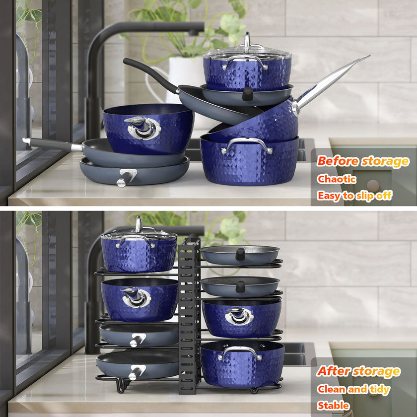 Pot And Pan Organizer,  8 Tier Pot Racks