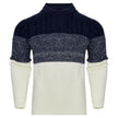 Men's Casual Color Block Long Sleeve Cable Knit Pullover Sweater