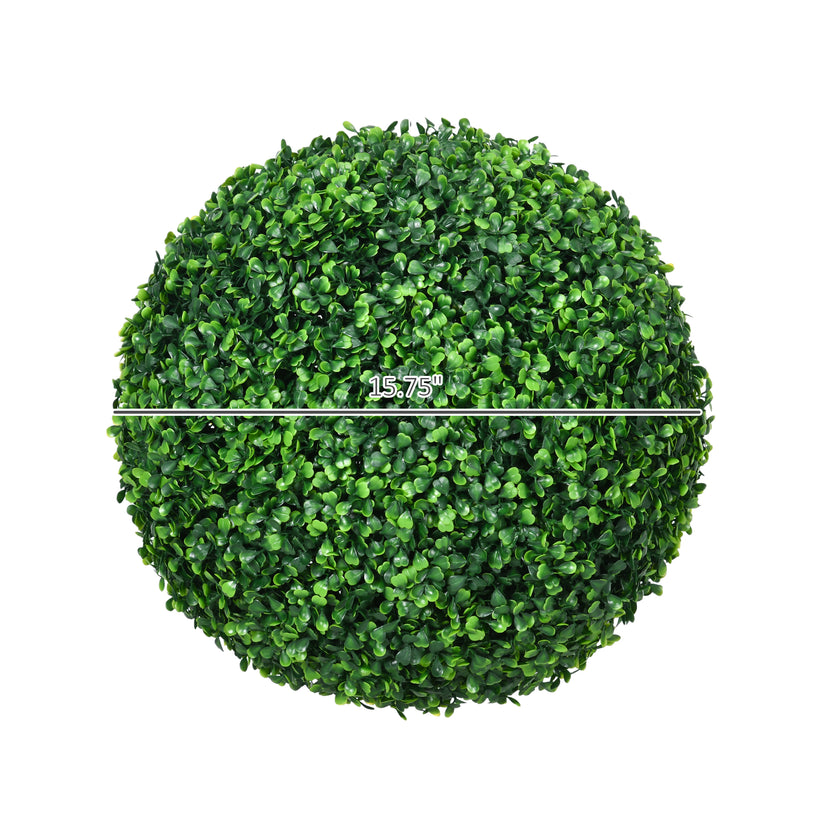 2 Pack Artificial Tree Boxwood Topiary Balls, 15.7 Inch