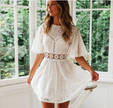 Lace patchwork cotton dress