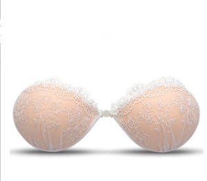 Lace invisible bra gathered breathable invisible bra silicone chest underwear wholesale