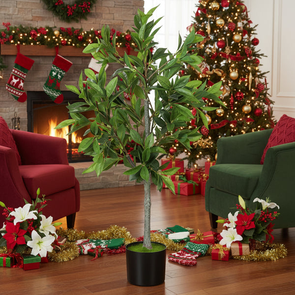 Artificial Tree Christmas Potted Fake Plant Natural Green Tree For Holiday Living Room Office Home Decor FBA Shipment