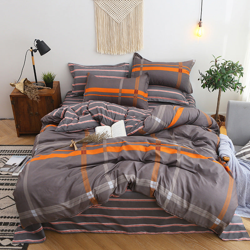 Four-piece set of net red aloe cotton bedding