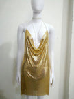 Metal Sequins Dress Rhinestone Women