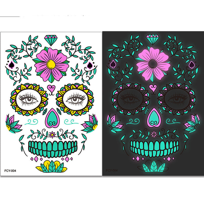 Funny Halloween Two-color Luminous Tattoo Stickers