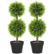 Set Of 2 Decorative Artificial Trees, Topiary Ball-shaped Boxwood Trees In Pot, Fake Plants For Home Indoor Outdoor Decor, 60cm, 2 Tree Balls